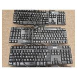 (5) Dell USB Wired Keyboards