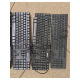 (5) Dell USB Wired Keyboards