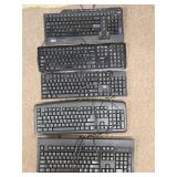 (5) Wired USB Computer Keyboards - IBM and Others