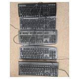 (5) Used Logitech Wired Keyboards