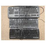 (5) Used Logitech Wired Keyboards