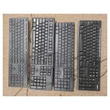(4) Used Dell & Logitech Keyboards