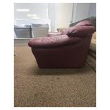 Burgundy Leather Love Seat