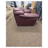 Burgundy Leather Love Seat