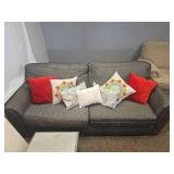 Modern Gray Sofa with Decorative Pillows