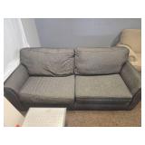 Modern Gray Sofa with Decorative Pillows