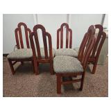 (5) High-Back Dining Chairs with Leopard Print Upholstery