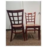 (5) Wooden Lattice Back Dining Chairs