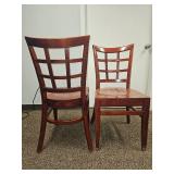 (5) Wooden Lattice Back Dining Chairs