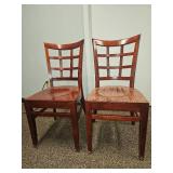 (5) Wooden Lattice Back Dining Chairs