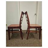 (5) Wooden Lattice Back Dining Chairs