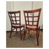 (5) Wooden Lattice Back Dining Chairs