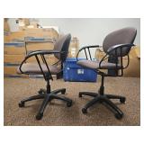 (4) Brown Fabric Office Task Chairs with Arms