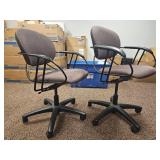 (4) Brown Fabric Office Task Chairs with Arms