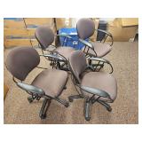 (4) Brown Fabric Office Task Chairs with Arms