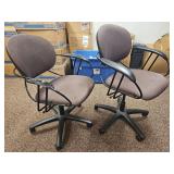 (4) Brown Fabric Office Task Chairs with Arms