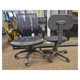(2) Office Chairs - Mesh Back Task Chair and Basic Task Stool