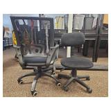 (2) Office Chairs - Mesh Back Task Chair and Basic Task Stool