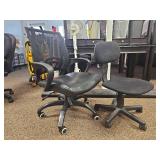 (2) Office Chairs - Mesh Back Task Chair and Basic Task Stool