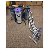 (4) Commercial Windsor VacPac Backpack Vacuum Set