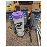 (4) Commercial Windsor VacPac Backpack Vacuum Set