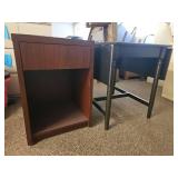 Side Table with Storage Shelf and Dark Wood Table