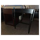 Side Table with Storage Shelf and Dark Wood Table