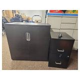 (2) Black Office Storage Cabinet