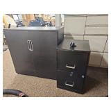 (2) Black Office Storage Cabinet