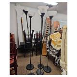 (5) Modern Black Torchiere Floor Lamps