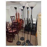 (5) Modern Black Torchiere Floor Lamps