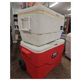 Coleman Xtreme 5 Wheeled Cooler with Marine Coolers