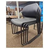 (4) Black Stackable Office Guest Chairs