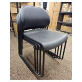 (4) Black Stackable Office Guest Chairs