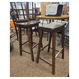 (2)  Wooden Bar Stools