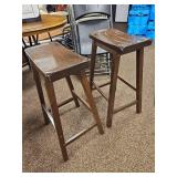 (2)  Wooden Bar Stools