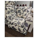 (2) Modern Floral Pattern Upholstered Armchair