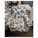 (2) Modern Floral Pattern Upholstered Armchair