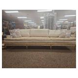 Mid-Century Modern Sofa with Decorative Pillows