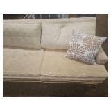 Mid-Century Modern Sofa with Decorative Pillows