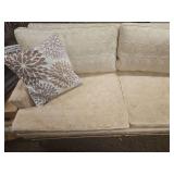 Mid-Century Modern Sofa with Decorative Pillows