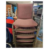 (4) Stackable Burgundy Fabric Conference Chairs