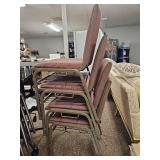 (4) Stackable Burgundy Fabric Conference Chairs