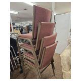 (4) Stackable Burgundy Fabric Conference Chairs