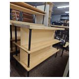 Pine Wood Shelving Unit with Metal Posts