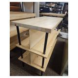 Pine Wood Shelving Unit with Metal Posts