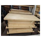Pine Wood Shelving Unit with Metal Posts