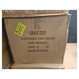 (1 box) Unicoo Disposable Face Masks