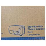 (10) HORIZONTAL Compact Side-By-Side Black Tissue Dispenser