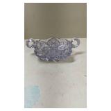 Vintage Purple Cut Glass Candy Dish